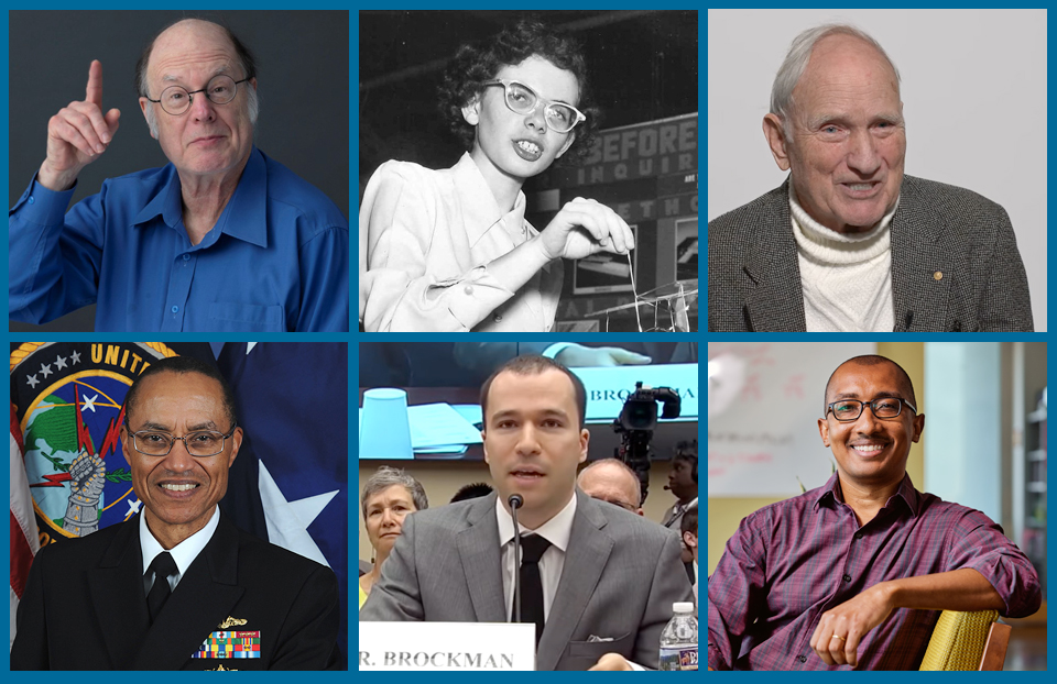 An image with six photos, of each of the new alumni added to the Notable Alumni list