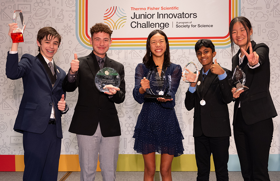 The Top 5 Winners of the 2024 Thermo Fisher Scientific Junior Innovators Challenge, Washington DC