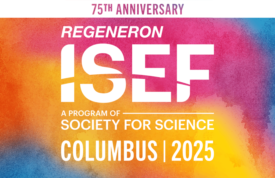 Regeneron ISEF 2025 - Columbus, Ohio - the 75th anniversary of ISEF logo nebular